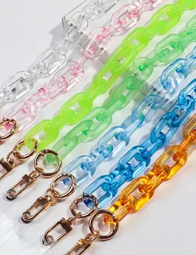 New 120cm Transparent Acrylic Long Bevel Mobile Phone Lanyard Chain Cellphone Strap Necklace Accessories Women Jewelry Gifts - Aliexpress - FashionsVida