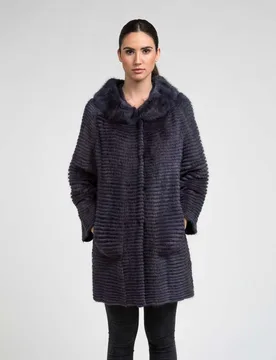 Abrigo de pelo de mujer de rat musket y forro de punto - De la Roca - FashionsVida