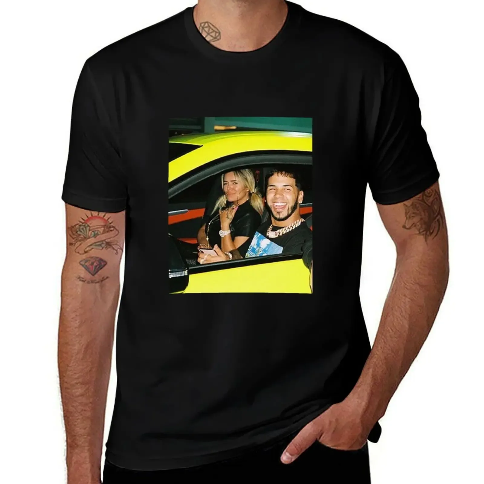 Anuel AA & Karol G T-Shirt Sun Protective Outdoor Tee Top - Aliexpress - FashionsVida