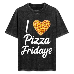 I Love Pizza Fridays Quote Pizza Lovers Pizza Friday T-Shirt Lightweight Print T-Shirt