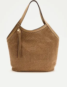 Shopper crochet con piel - Latouche - FashionsVida