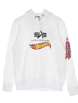 Felpa Cappuccio Uomo Hot Wheels Flag Hoody White