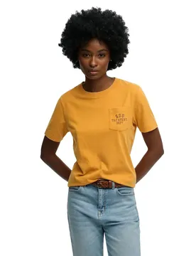 T-shirt à Manches Courtes Vintage Prep Pocket Track Gold L