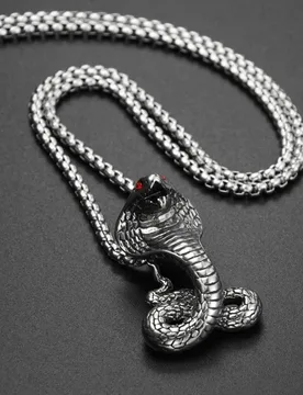 Hip Hop Titanium Steel Gothic Punk Retro Red Eyed Snake Pendant Necklace Men's Domineering Rock Party Jewelry - Aliexpress - FashionsVida