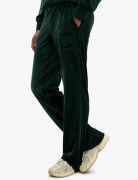Superdry Damen Country Club Velour Jogginghose Green - Größe: 34