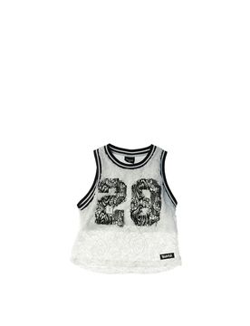 Canotta con pizzo BIANCO 12A
