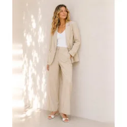 Pantalón de mujer de vestir recto con viscosa
