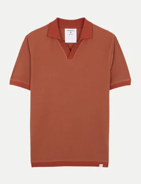 Poloshirt aus Piqué-Jacquard Orange S - Nowadays - FashionsVida