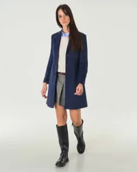 Cappotto blu in tessuto effetto lana dal taglio maschile