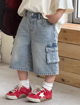 Pantalones vaqueros holgados de pierna ancha de mezclilla azul claro desgastados y lavados con estilo vintage para niño pequeño, de ajuste suelto y - Shein - FashionsVida