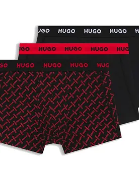 Hugo Boxers Design 10267989 Trunk Red 3 Unités Open Grey M
