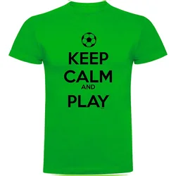 T-shirt à Manches Courtes Keep Calm And Play Football Green 3XL