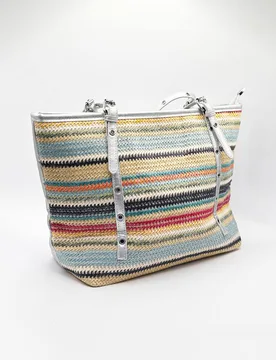Beach Tote Bag in Multi Silver - Multicolor - Size: One Size - SVNX - FashionsVida