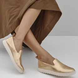 Women's Uptown Willa Loafer/Moc Loafers in Gold Size: 8 - Gold - Size: 8