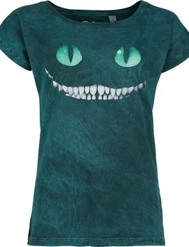 Disney T-Shirt - Cheshire Cat Smile - S bis 3XL - für Damen - Größe XXL - petrol - EMP exklusives Merchandise! - Frauen - female - Alice im Wunderland - FashionsVida