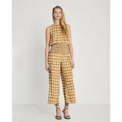 Pantalones anchos de mujer de bajo crop estampados