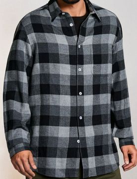 Camicia a quadri in cotone - nero