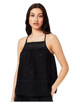 Maglietta Senza Maniche Vintage Woven Lace Black XS