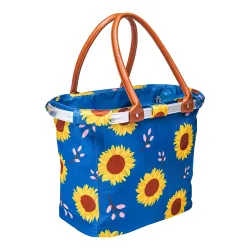 Einkaufskorb „Sonnenblume“ + Gratis-Einkaufstasche blau gelb