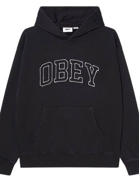 Felpa collegiate faded hood fleece - digital black faded wash
