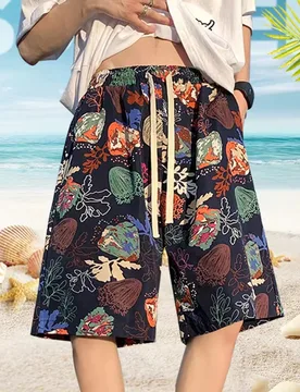 Breathable Drawstring Pockets Short Pants Mens Swim Trunks Floral Beach Shorts Hawaiianss Swimwear Bathing Boardshort Masculino - Aliexpress - FashionsVida