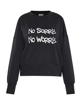 ROCKEASY Sudadera negro / blanco