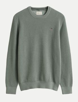 Strickpullover mit Logo-Stick Grün XL