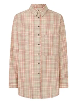Camicia A Maniche Lunghe Rita Check Light Beige L