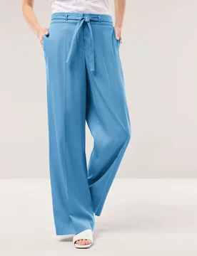 Marlene aus kühlendem Gewebe, Regular Fit#normale Größen#Kurzgrößen, Farbe Blau, 46, modische Marleneform kühlender Materialmix Damen - Walbusch - FashionsVida