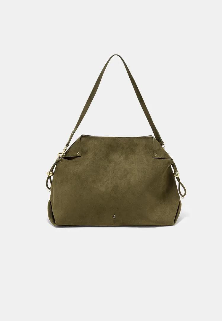 Schultertasche mit Raffung Khaki OS - Stradivarius - FashionsVida