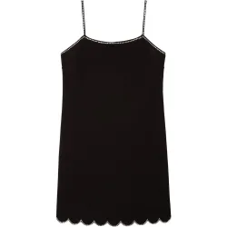 Vestido corto con detalles de pedrería