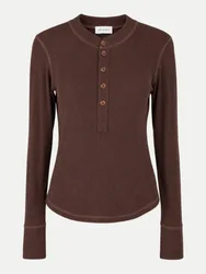 OH APRIL Henley-Shirt Maris Braun M