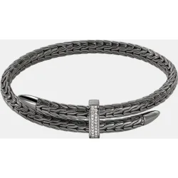 Pulsera Chain Bypass de plata y diamantes