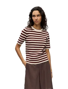 T-shirt à Manches Courtes Ester Sandshell / Windsor Wine XS