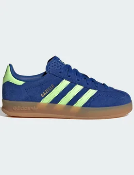 SCARPA GAZELLE INDOOR 32 Royal Blue / Green Spark / Gold Metallic - Adidas - FashionsVida
