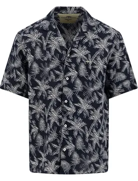 Camicia A Maniche Corte 1606079 Navy M - Fynch Hatton - FashionsVida