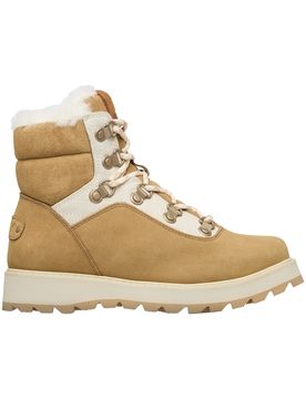Gefütterte Apres Ski Stiefel Bradie White Tan für Damen aus Leder Größe 6 US Braun