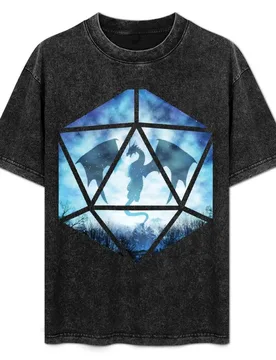 Blue Sky Ice Dragon D20 T-Shirt Plus Size Loose Fit T-Shirt - Aliexpress - FashionsVida