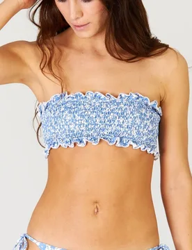 Top de bikini bandeau Milos con tirantes extraíbles - Robin Collection - FashionsVida