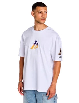 Lakers Wave Men T-Shirts - White - Size M - Cotton Jersey - White - Size: Medium - Pro Standard - FashionsVida
