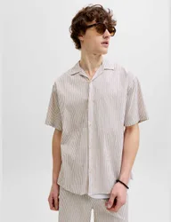 Regular Fit Seersucker Short Sleeve Shirt Cream Mix male