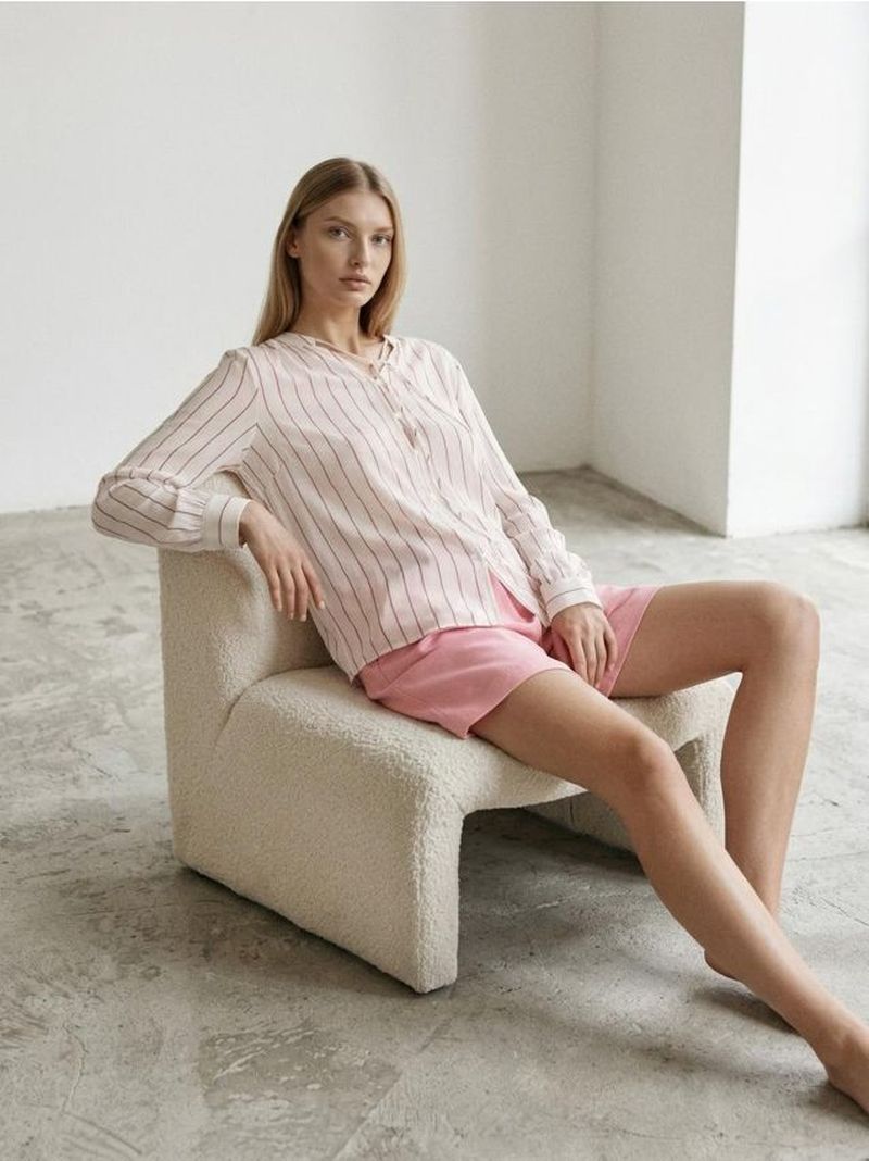 Camicia in viscosa a righe - multicolor