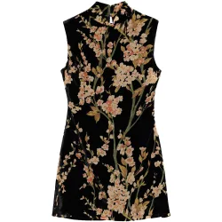 Vestido estampado sin mangas corto