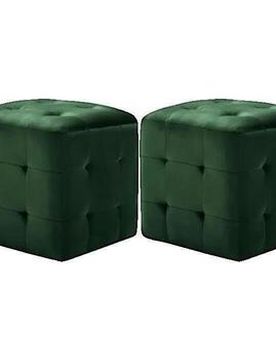 Sitzkissen Poufs Lot De 2 Vert 30 X 30 X 30 Cm Tissu Velours Einheitsgrösse