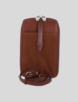 Womens Real And Suede Slim Crossbody Phone Pouch With 8 Card Slots - Tan - One Size - Ashwood Leather - FashionsVida