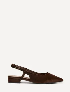 Women's Clasica Brown Velvet Pointed Toe Ballet Flats Size: 5-Standard Fit - Brown - Size: 5-Standard Fit - Linzi - FashionsVida