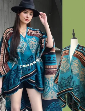 New Poncho tassel jacquard slit large cape women's autumn and winter shawl travel photography outdoor travel cloak P1 - Aliexpress - FashionsVida