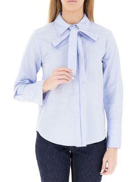 Camicia con fiocco AZZURRO OXFORD 48