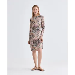 Vestido estampado manga larga