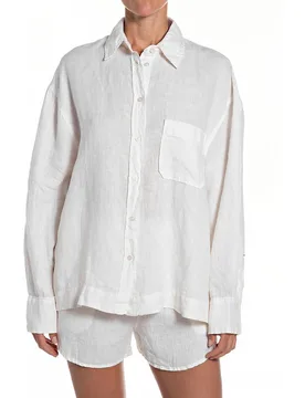 Camisa de mujer de lino y manga larga - Replay - FashionsVida